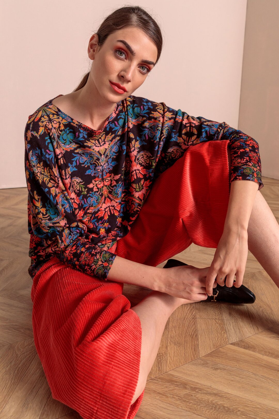 Printed Pullover, Floral Pattern