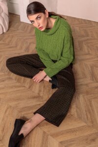 Knitted Pants, Geometric Pattern