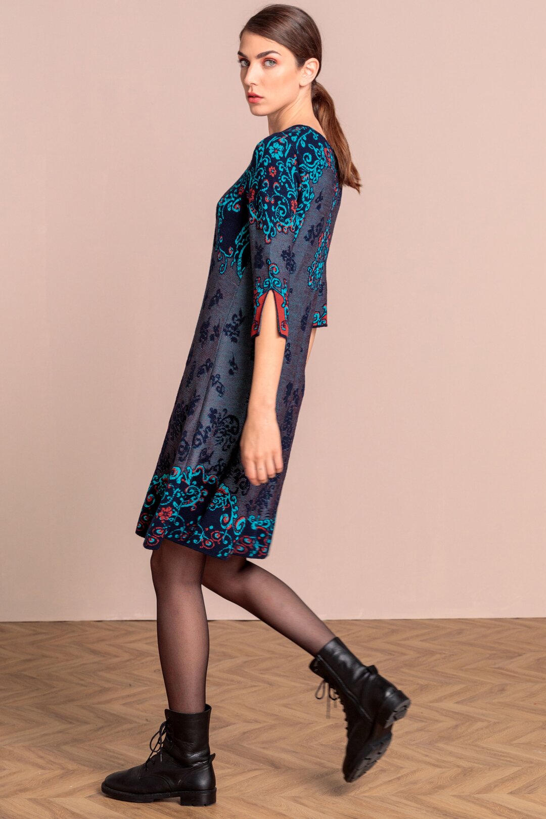 Dress, Brocade Pattern