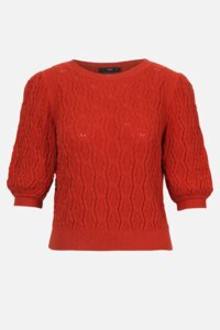 Einfarbiger Pullover mit Strukturmuster