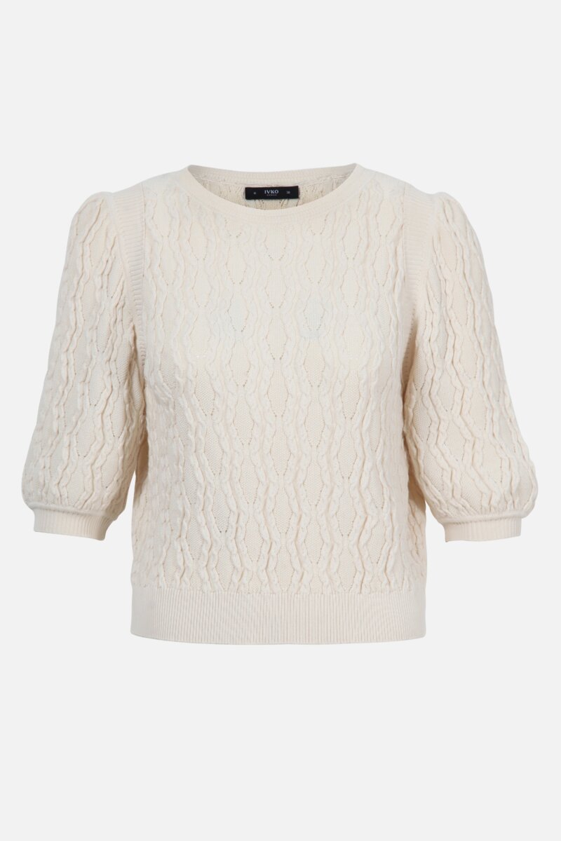 Einfarbiger Pullover mit Strukturmuster