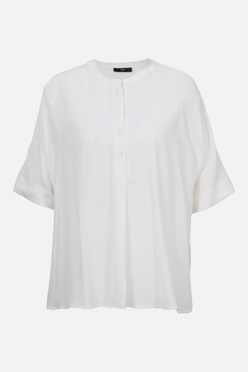 Solid Blouse, Crew Neck
