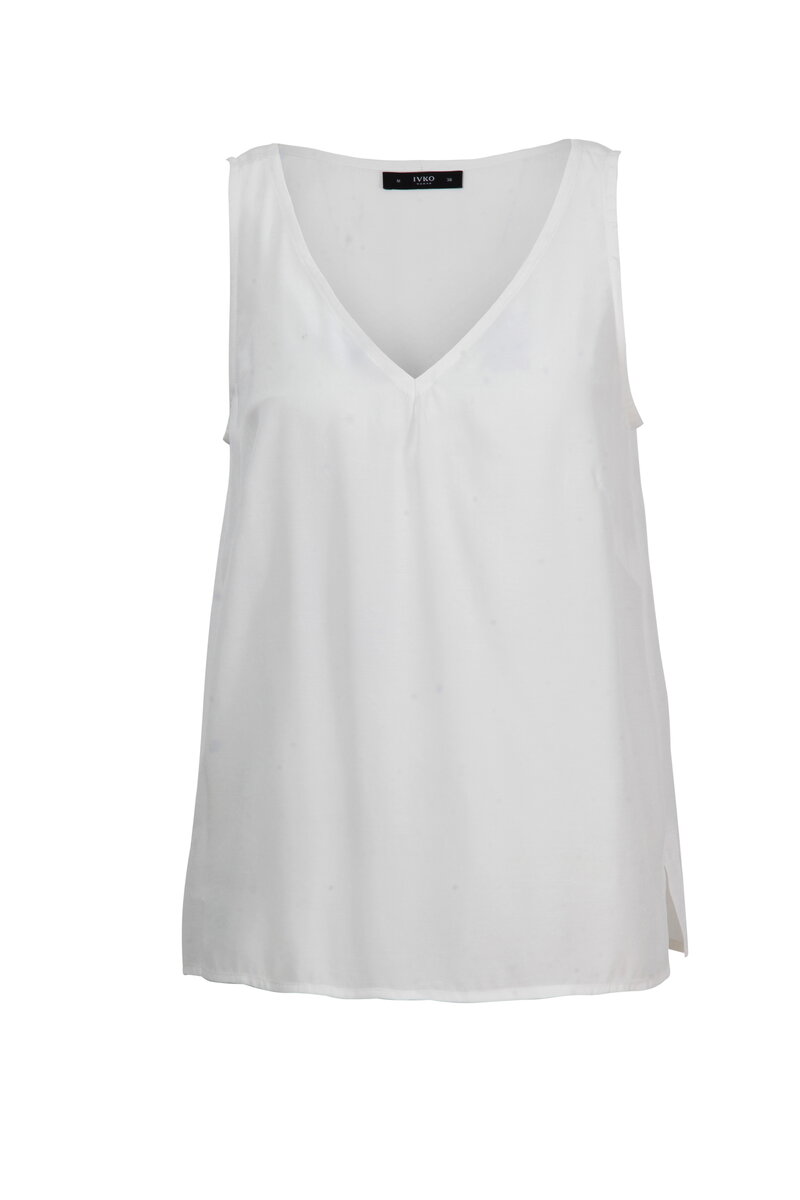 Ärmellose Unifarbene Bluse