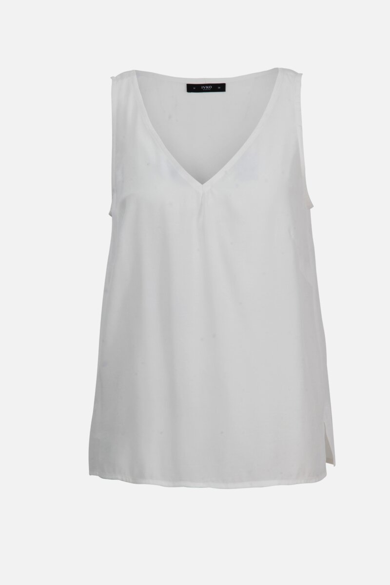 Ärmellose Unifarbene Bluse