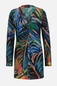 Printed Cardigan, Tropical Motif