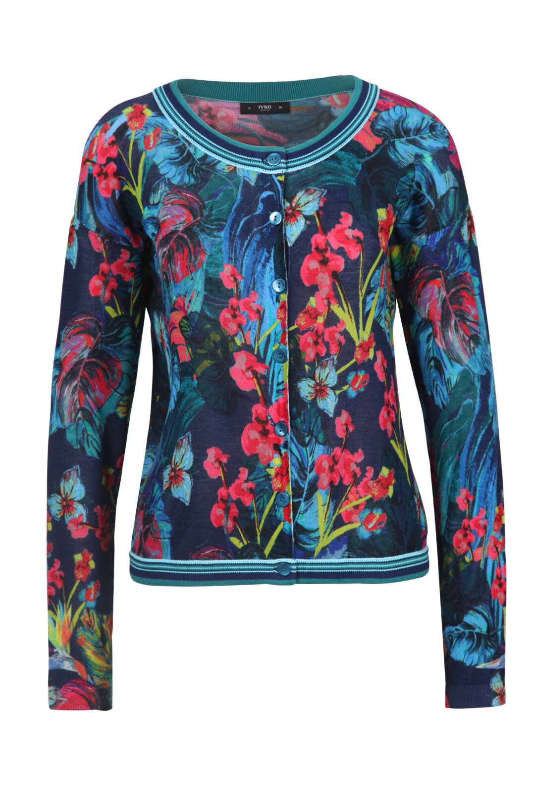 Printed Cardigan, Jungle Motif