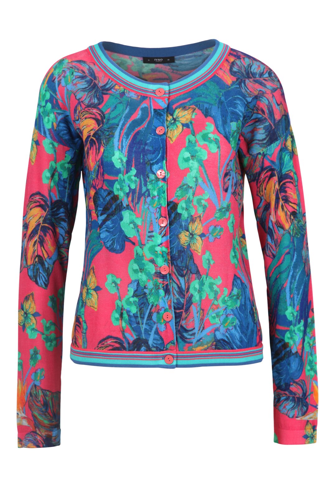 Cardigan mit tropischem Printmuster