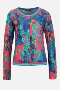 Cardigan mit tropischem Printmuster