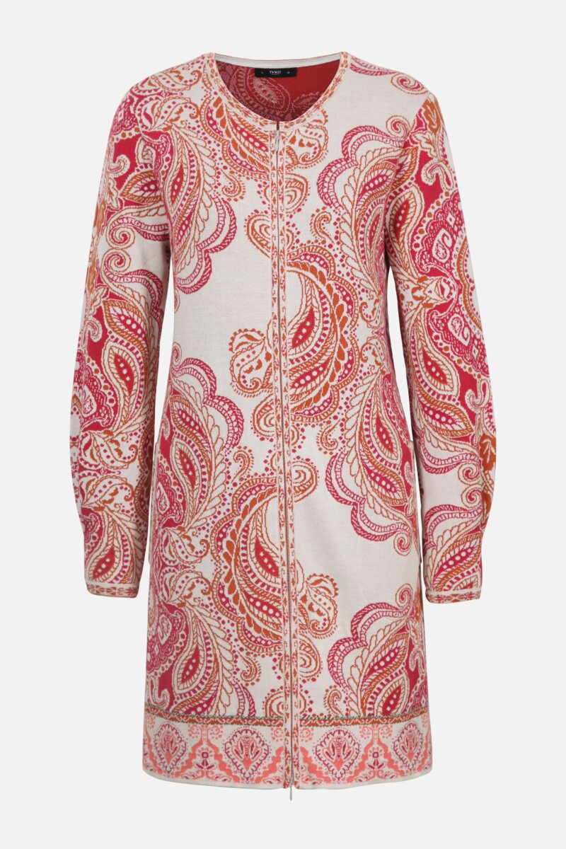 Jacquard Coatigan, Paisley Pattern