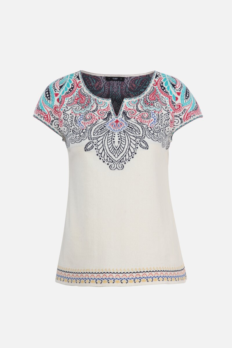 Intarsia Pullover, Paisley Pattern