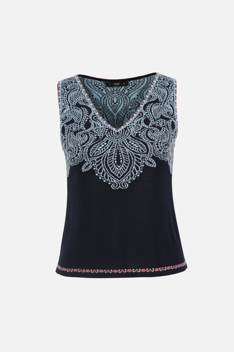 Intarsientop mit Boho-Muster