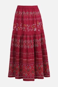 Bestickter Rock mit Boho-Motiv