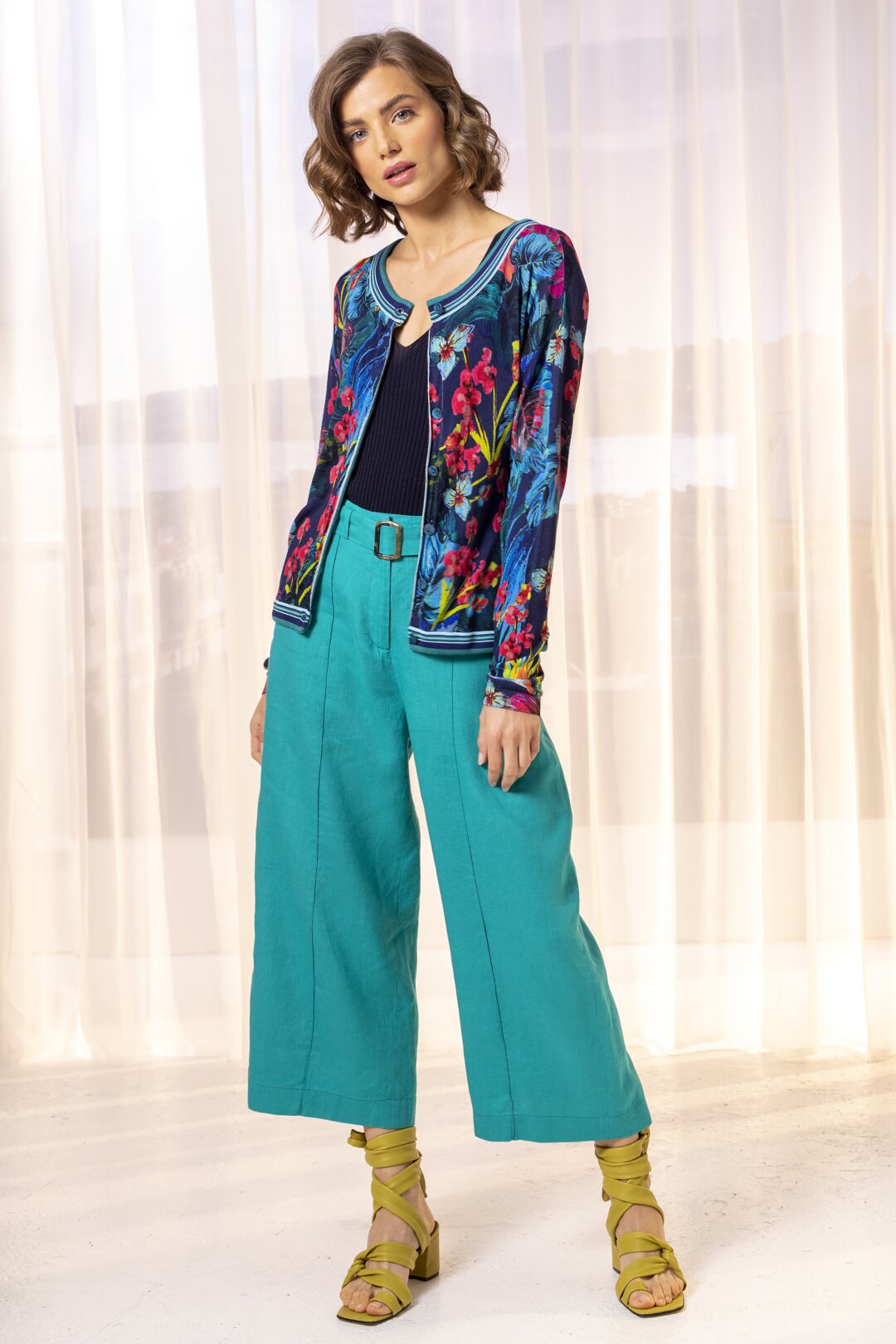 Printed Cardigan, Jungle Motif