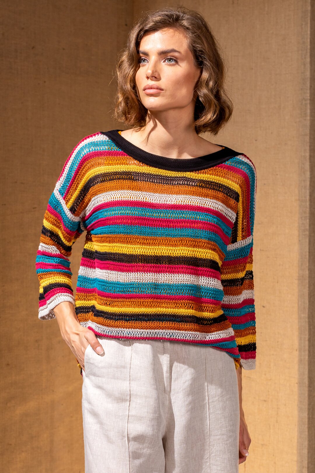 Gestreifter Pullover