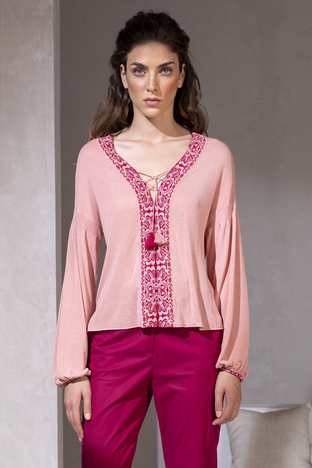 Pullover mit Bordüre