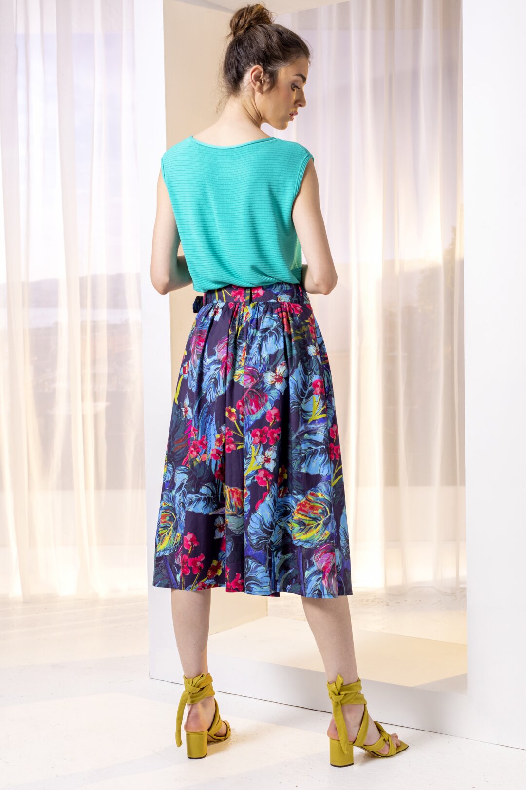 Wrap Skirt with Pleats