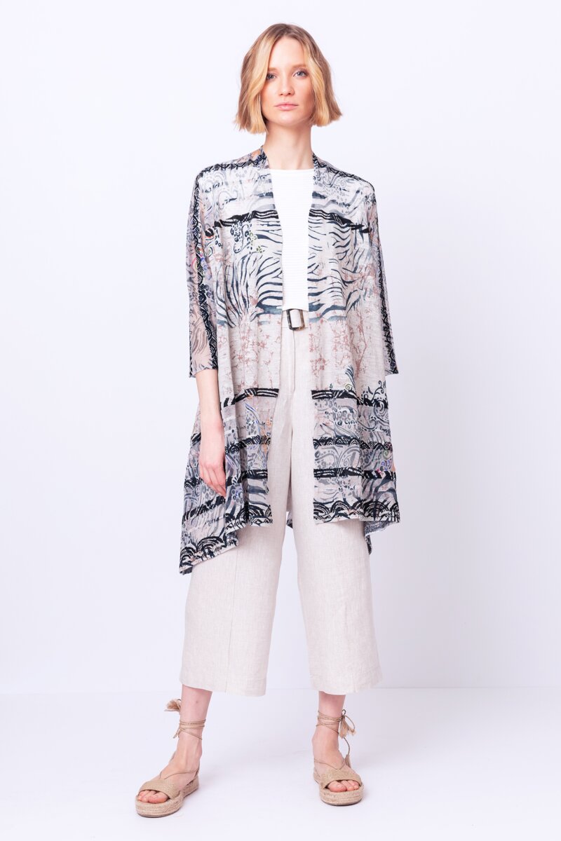 Coatigan mit Animal-Print