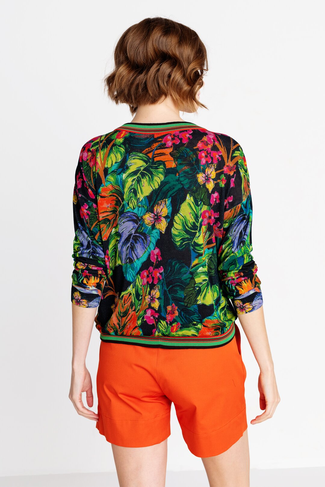 Cardigan mit tropischem Printmuster