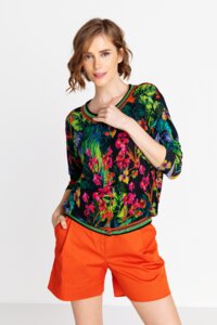 Cardigan mit tropischem Printmuster