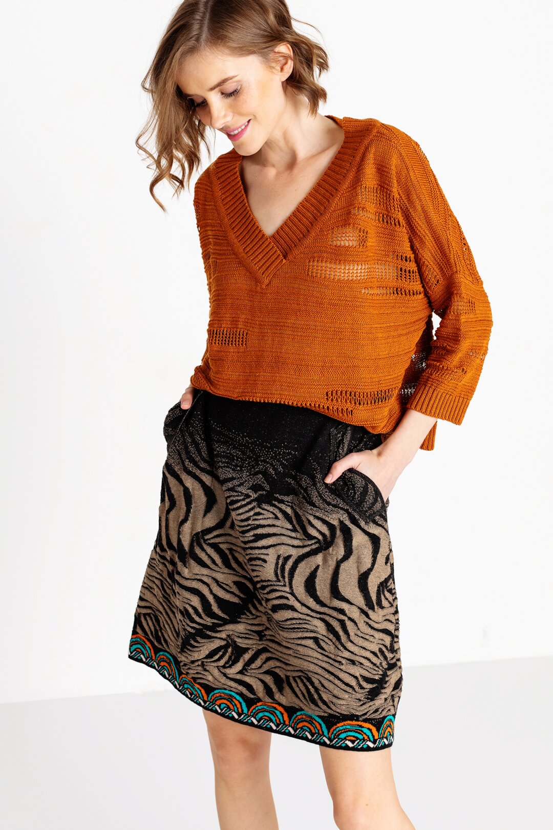 Jacquard Skirt, Animal Pattern