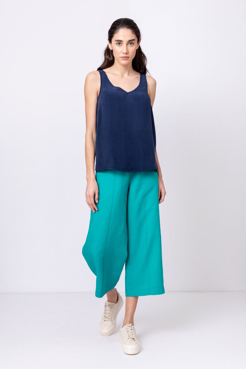 Ärmellose Unifarbene Bluse