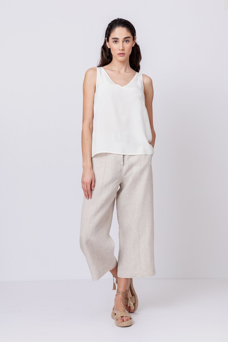 Ärmellose Unifarbene Bluse