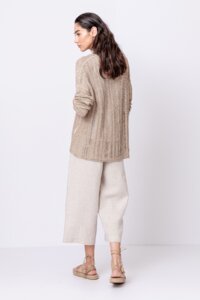Einfarbiger Cardigan mit Strukturmuster