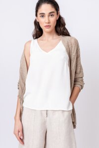 Einfarbiger Cardigan mit Strukturmuster