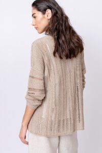 Einfarbiger Cardigan mit Strukturmuster
