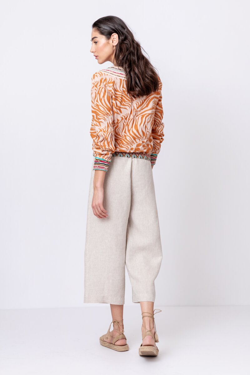 Bomberjacke mit Animal-Muster - Nougat - Strickjacken - IVKO Woman