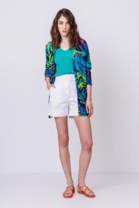 Printed Cardigan, Tropical Motif