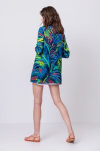 Printed Cardigan, Tropical Motif