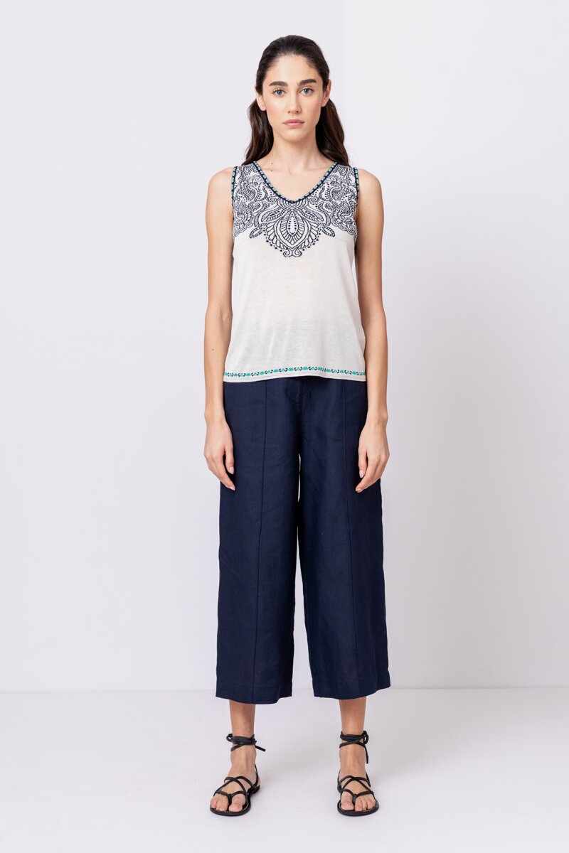 Intarsia Top, Boho Pattern