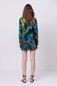 Printed Cardigan, Tropical Motif