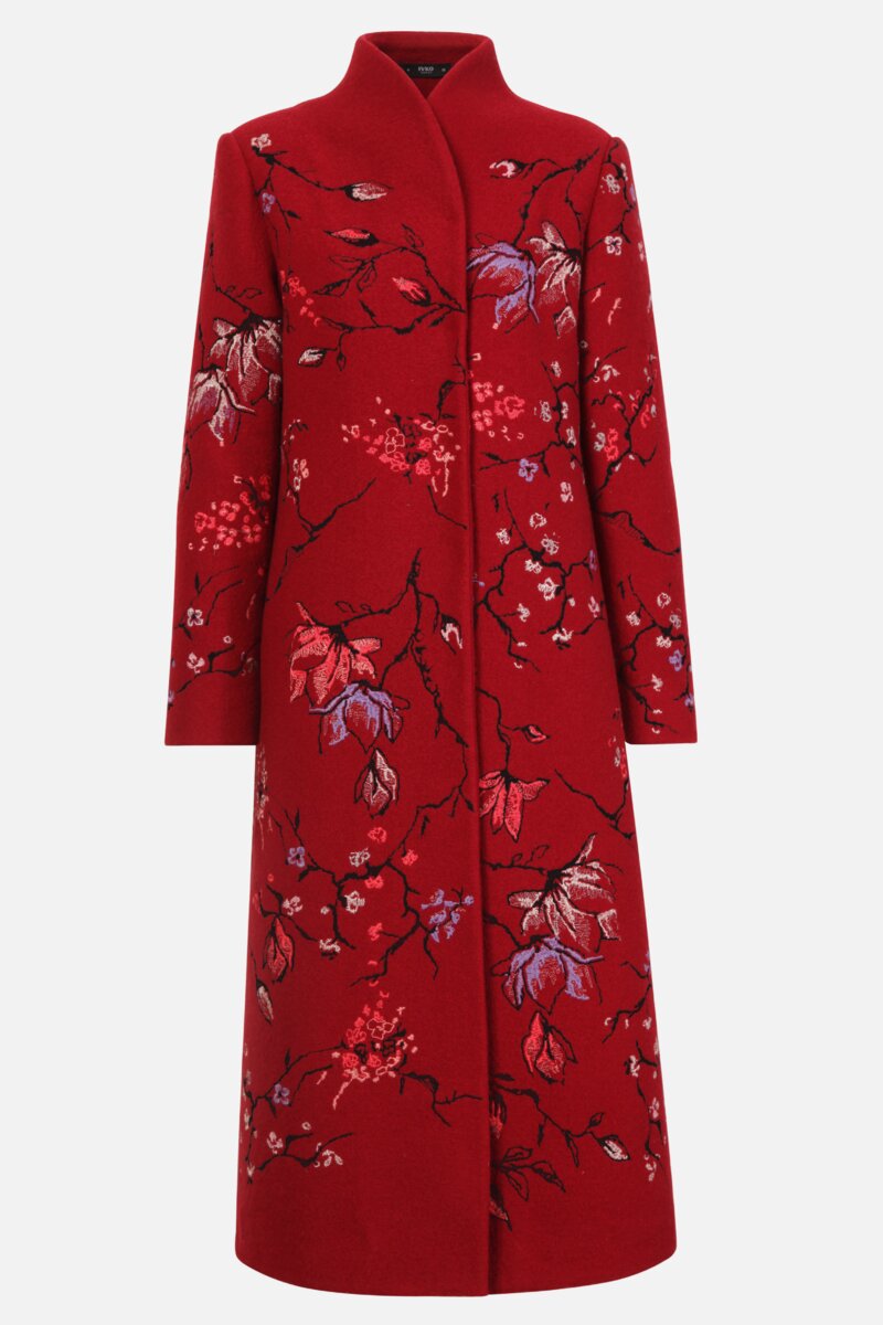 Kaput od kuvane vune sa vezom