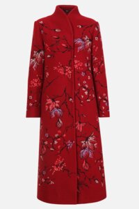 Boiled Wool Coat with Embroidery