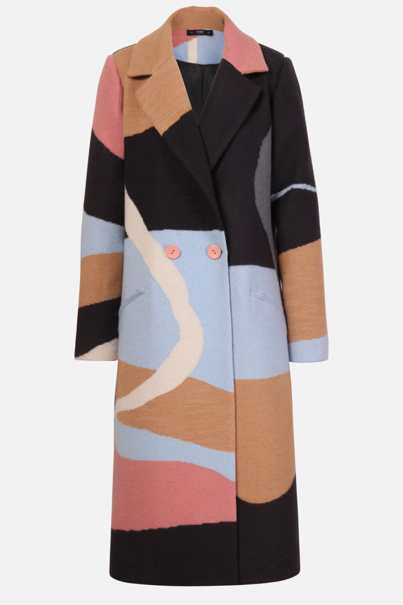 Intarsia Coat, Fuji Pattern