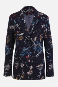 Deep Collar Jacket, Cherry Blossom Pattern