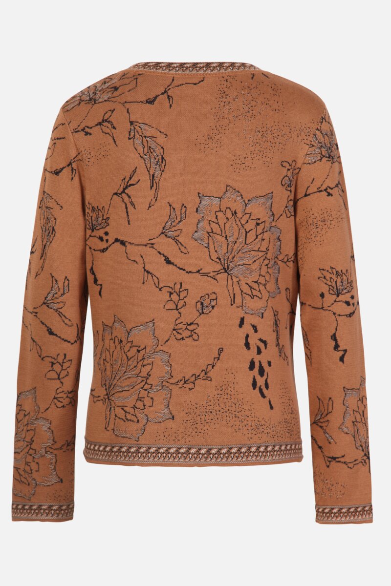 Jacquard Cardigan, Indigo Pattern