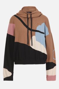 Intarsia Pullover with Hoody
