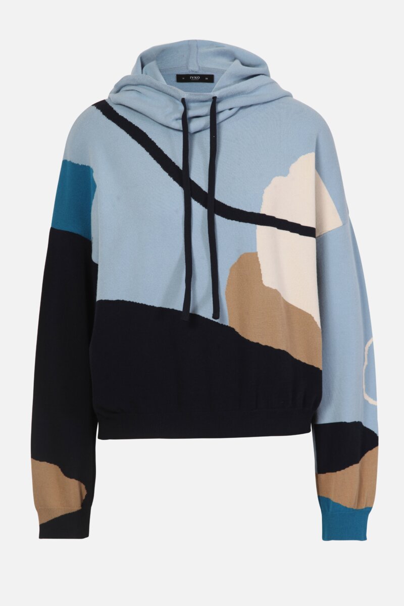 Intarsia Pullover with Hoody