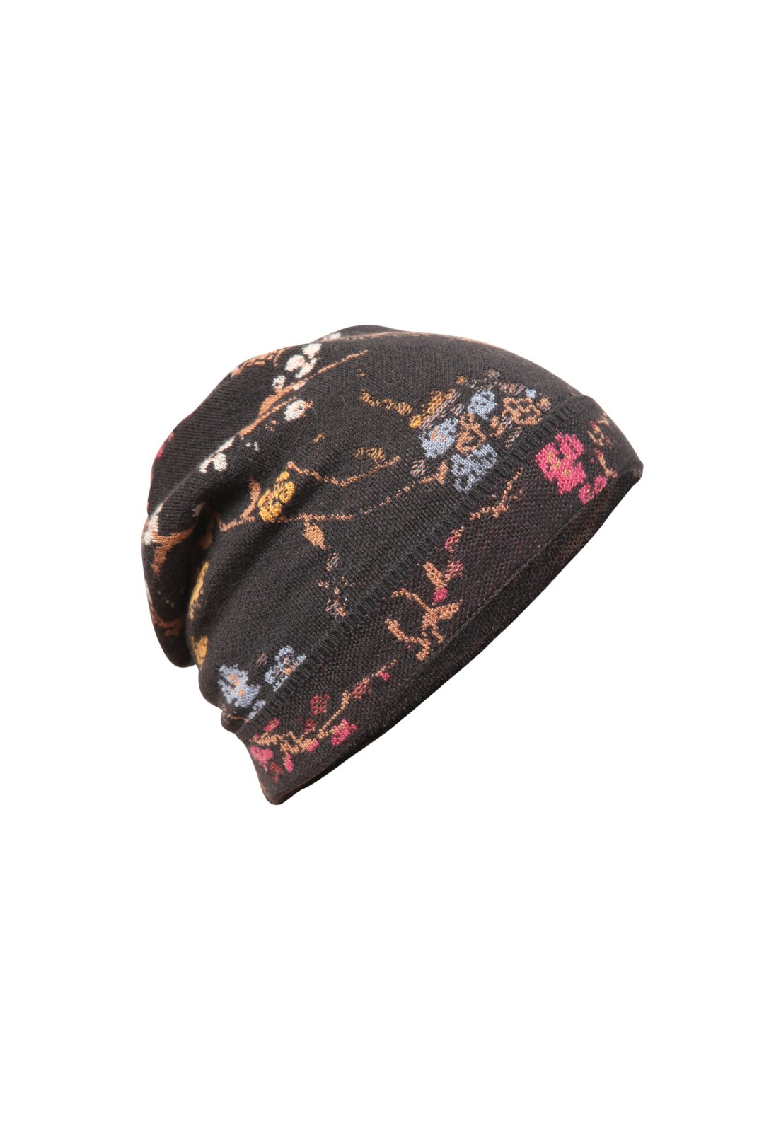 Jacquard-Mütze mit Kirschblütenmuster