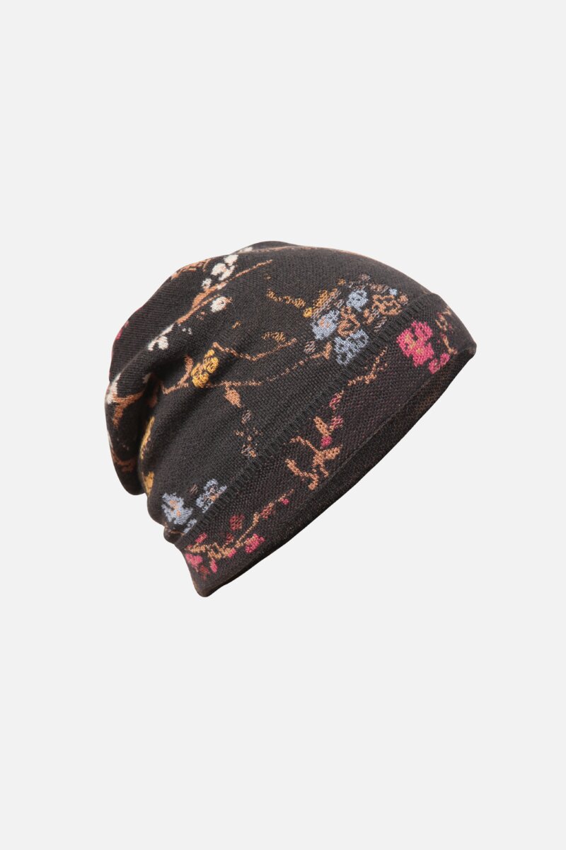 Jacquard Cap, Cherry Blossom Pattern