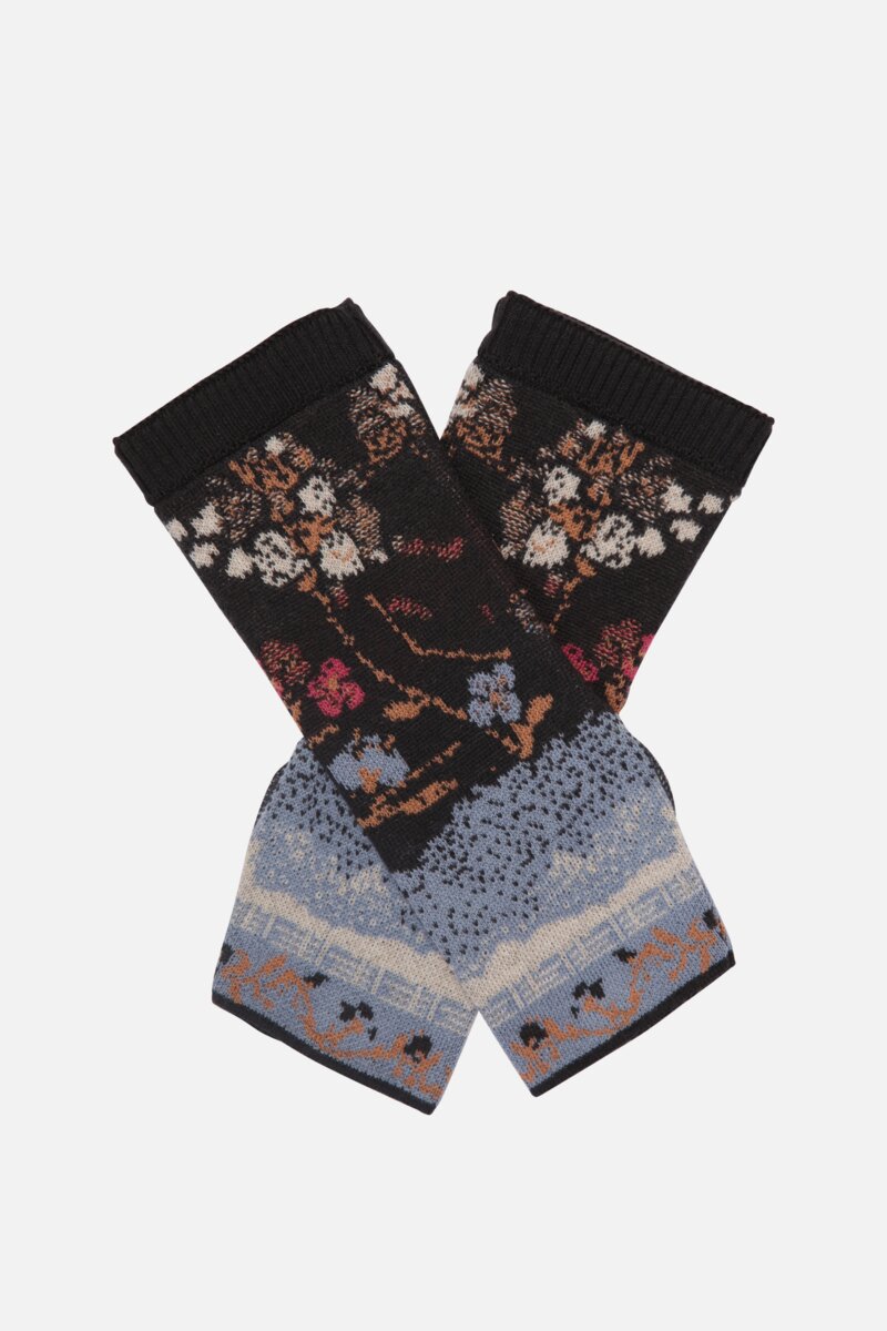 Wrist Warmers, Cherry Blossom Pattern
