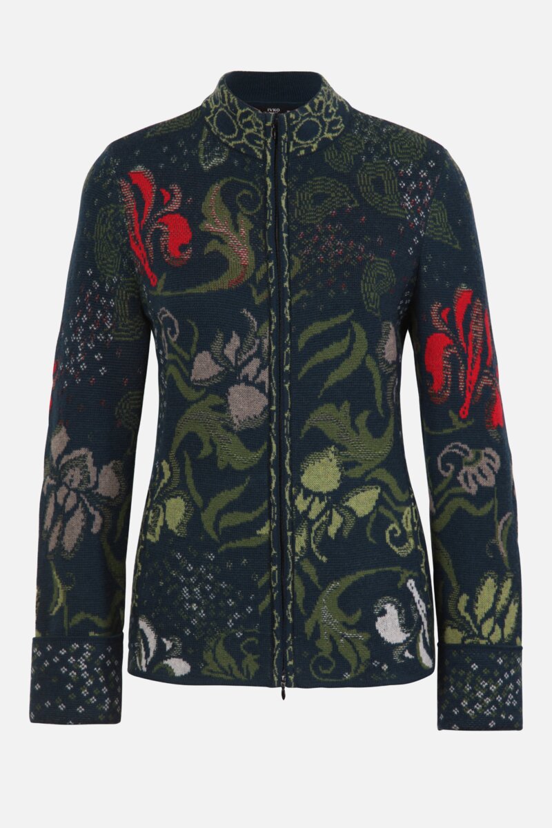 Jacquard Jacket with Embroidery