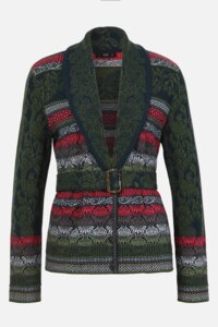 Jacke mit V-Ausschnitt und floralem Grasset-Muster