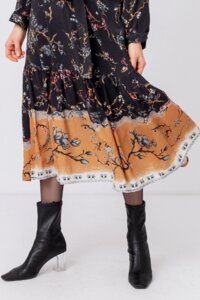 Wrapped Dress, Cherry Blossom Motif - Dresses - Ivko Woman