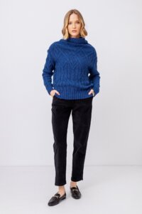 Rollkragenpullover mit Struktur-Muster