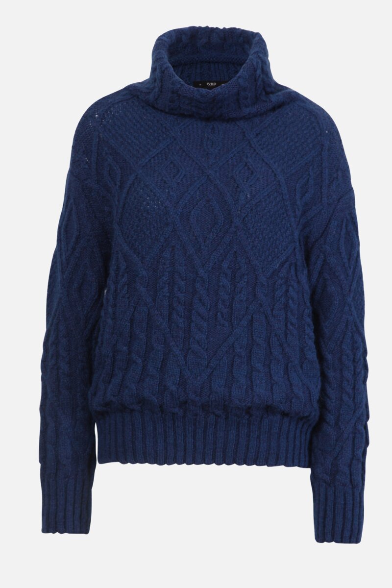 Rollkragenpullover mit Struktur-Muster