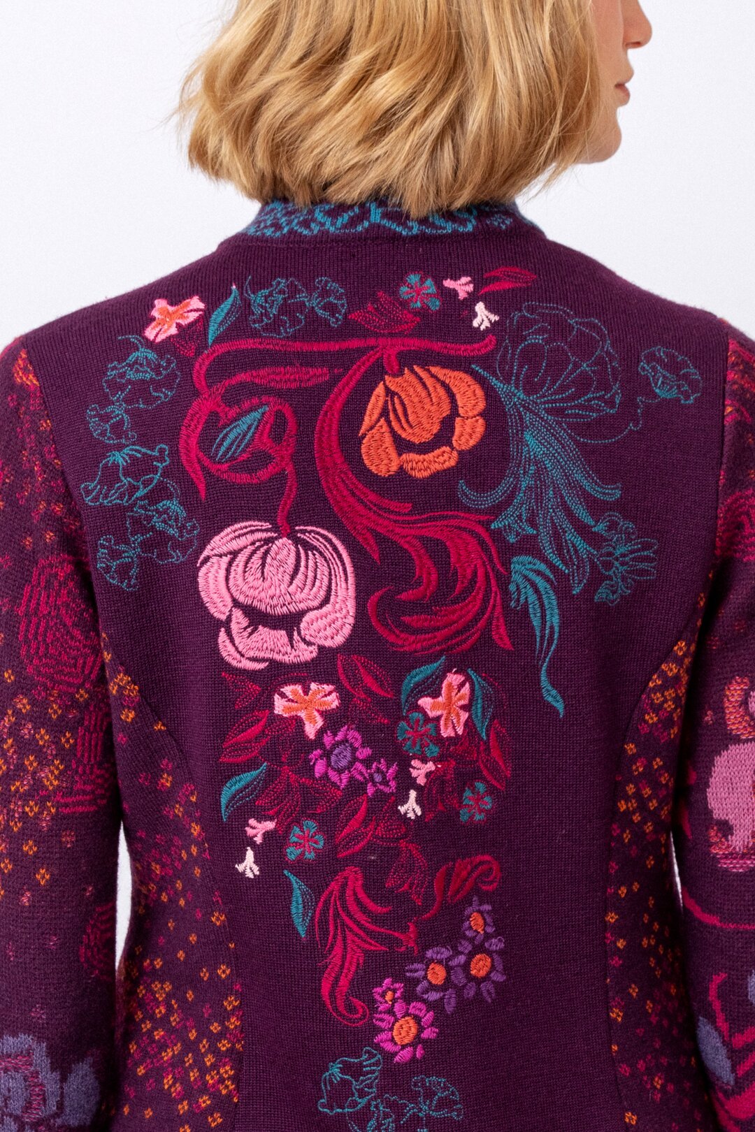Jacquard Jacket with Embroidery